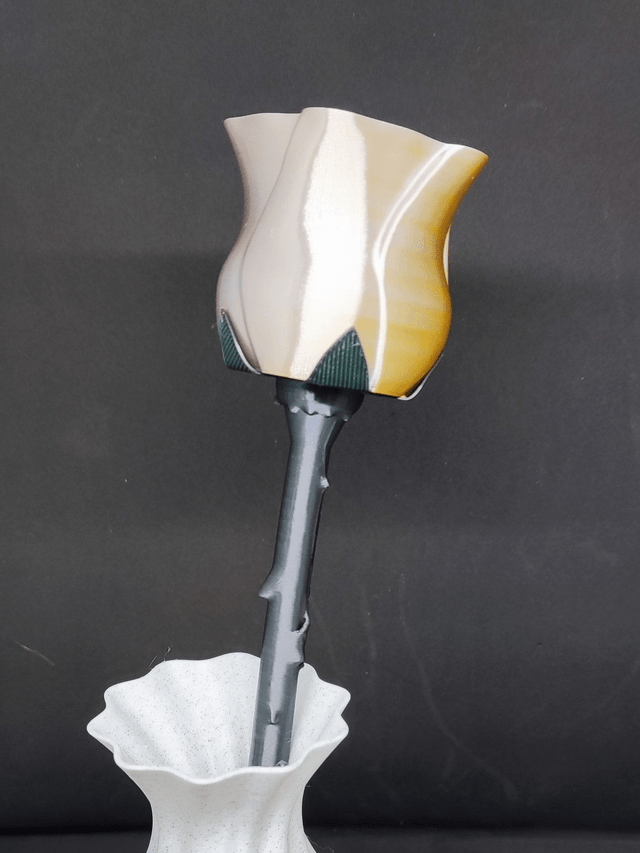 Rose or et argent