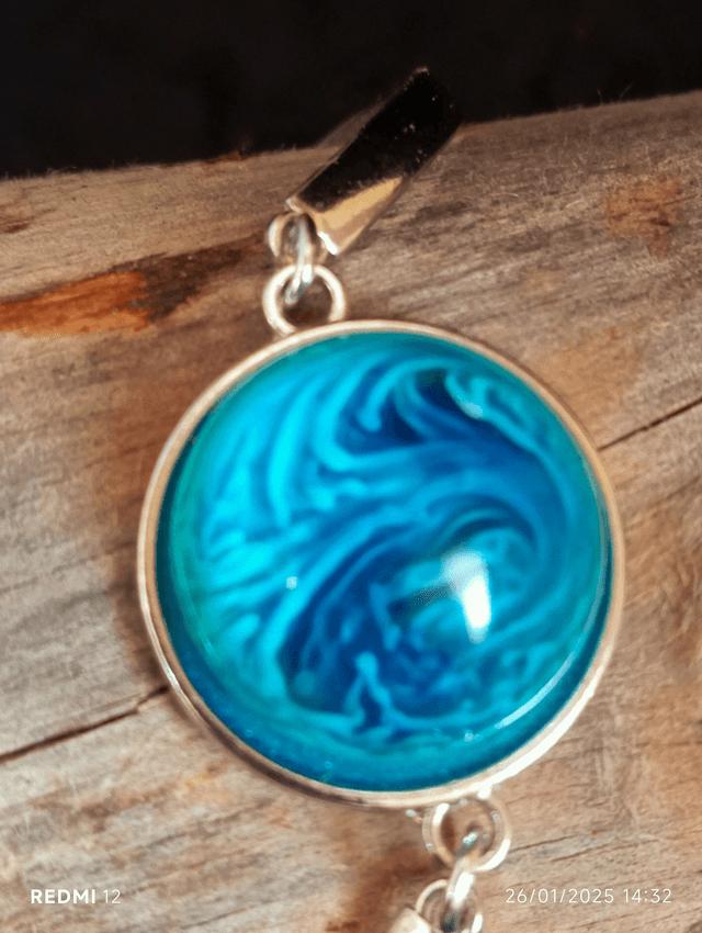 Bracelet résine bleu blanc 