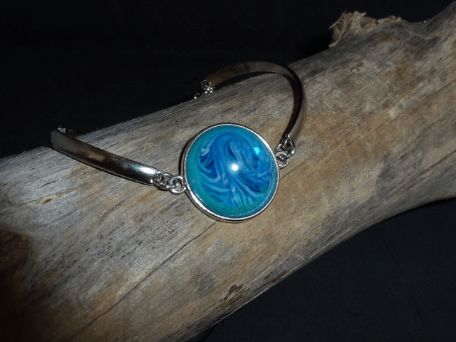Bracelet résine bleu blanc 