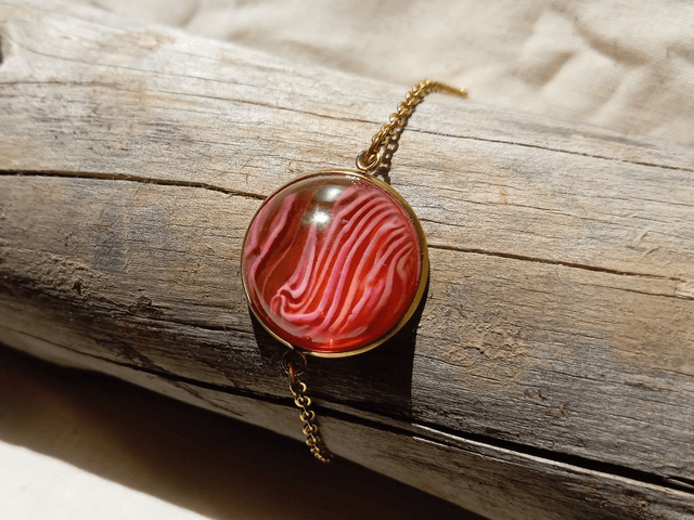 Bracelet résine rose
