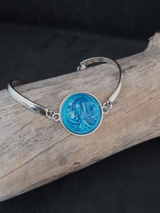 Bracelet résine bleu blanc 