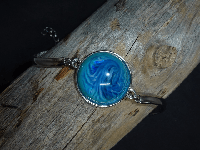 Bracelet résine bleu blanc 