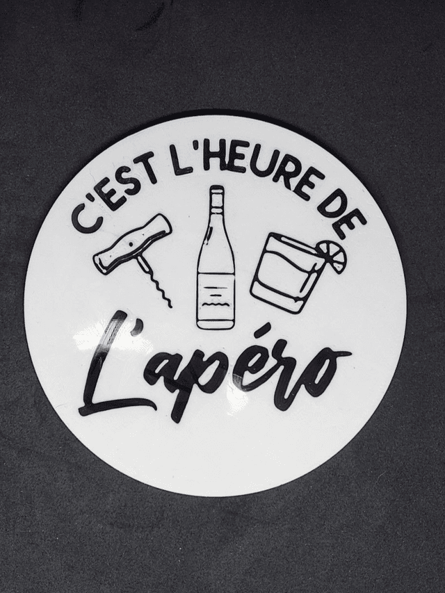 Dessous de verre &quot;C&#039;est l&#039;heure de l&#039;apéro&quot;